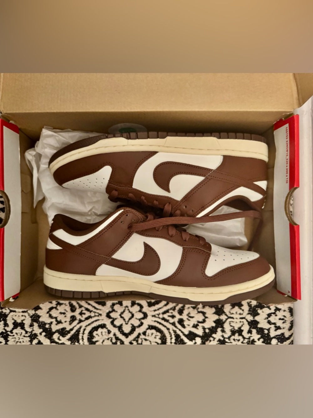 Nike Brown and Cream Low-Top Sneakers